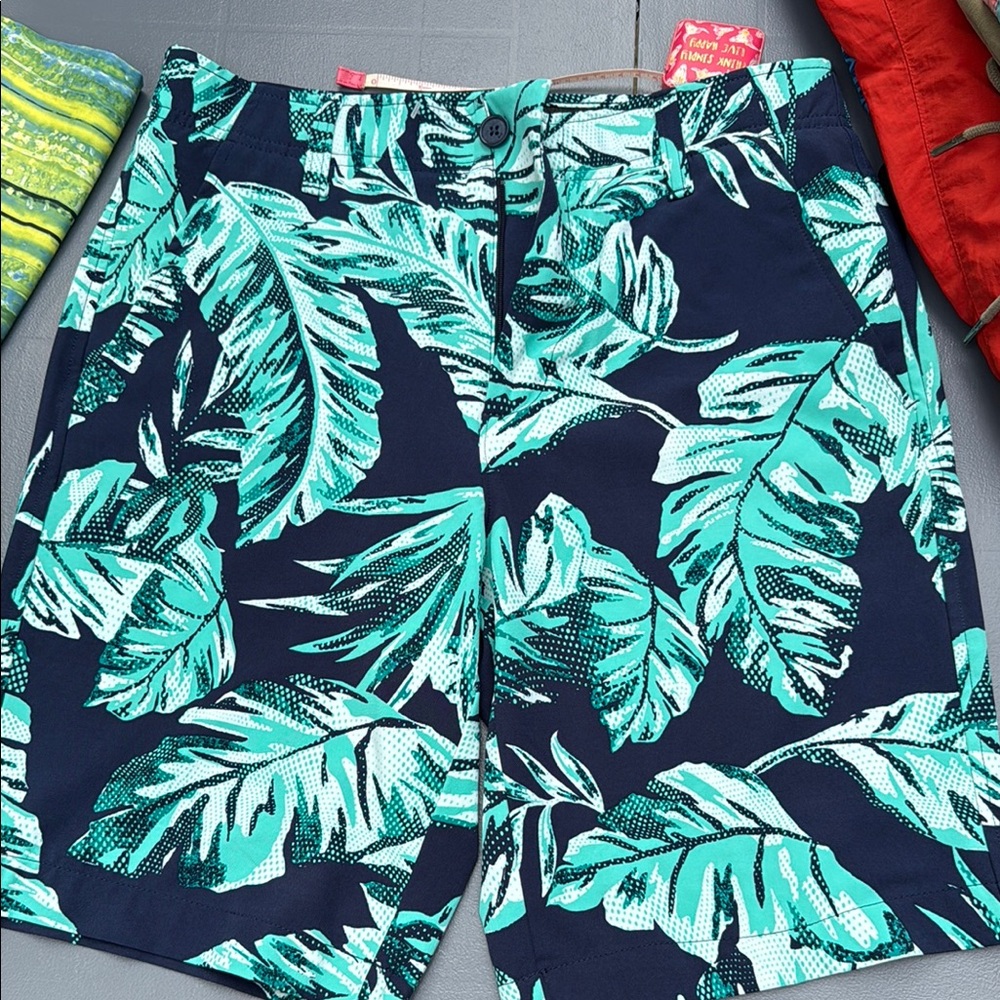 Tropical Leaf Print Men's Swim Shorts